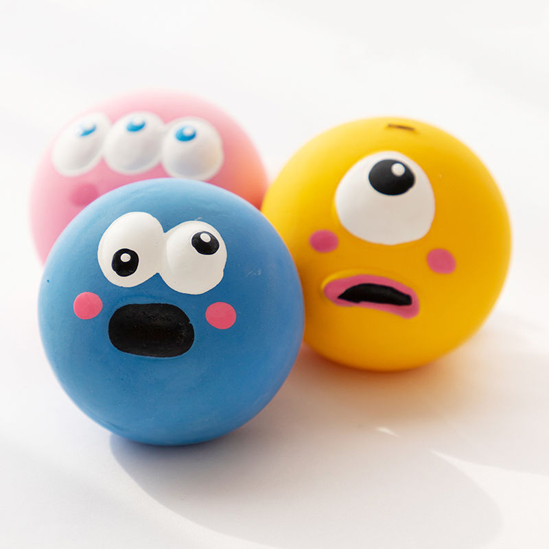 Pet Squeaky Toys Pet Ball Toys Dog Chewing Rubber Ball Cleaning Tooth Dog Chew T