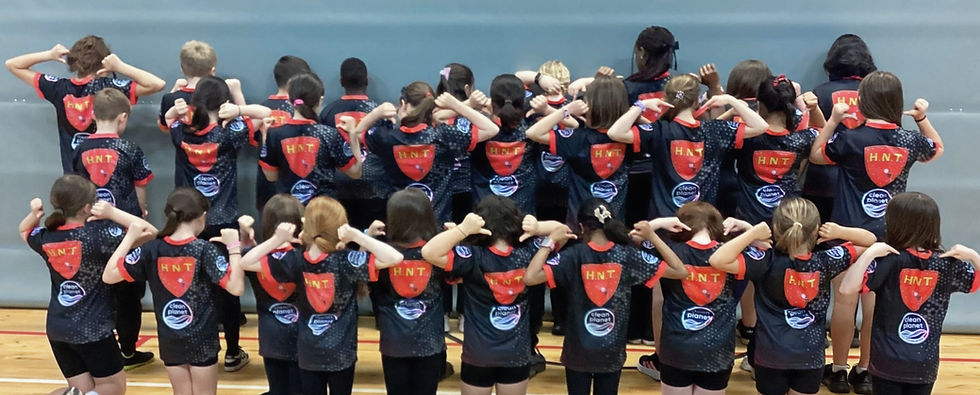 Students of Hillside School, Aberdeenshire showing off their new sustainable netball tops, provided by the Clean Planet Foundation