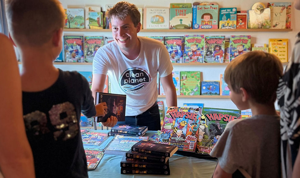 Bertie Stephens [centre], CEO of the Clean Planet Foundation, says: “The STEM book gives more young people the chance to see that science can be every bit as magical as fantasy.”