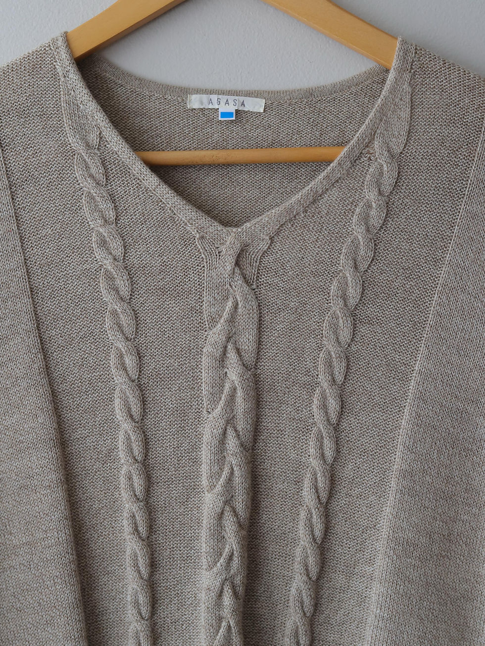 Thumbnail: A G A S A •Nude cable knit sweater