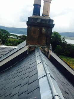 Chimney on a sloped roof