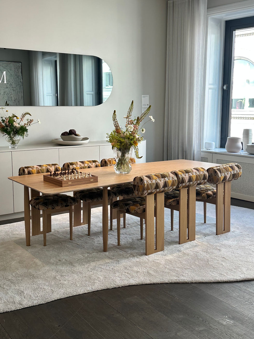 I am playful. (Oku Dining Table, Hippo Chairs)
