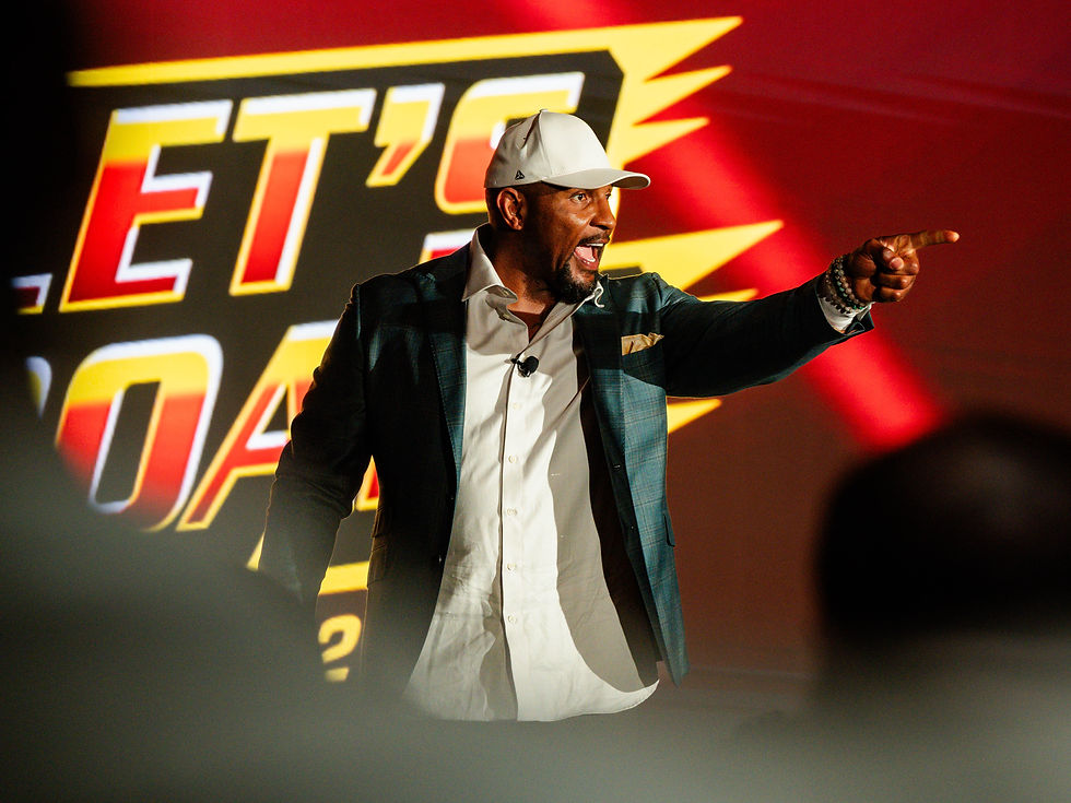 Ray Lewis giving a speech