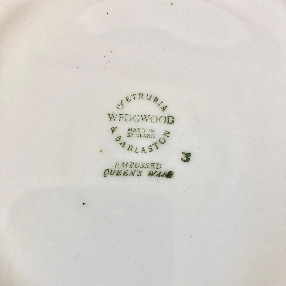 Thumbnail: Wedgwood Embossed Queensware Lavender on Cream Shell Edge Round Covered Bowl