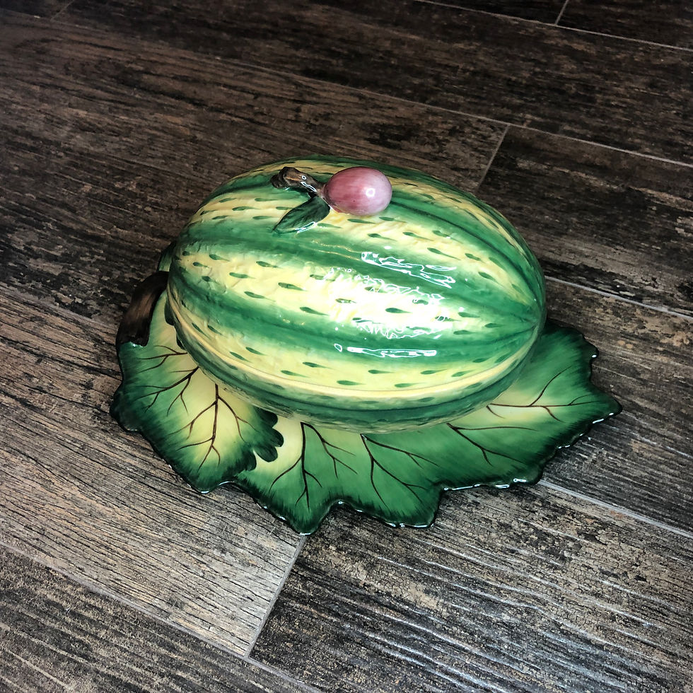 Thumbnail: Striped Melon Tureen with Leaf Underplatter