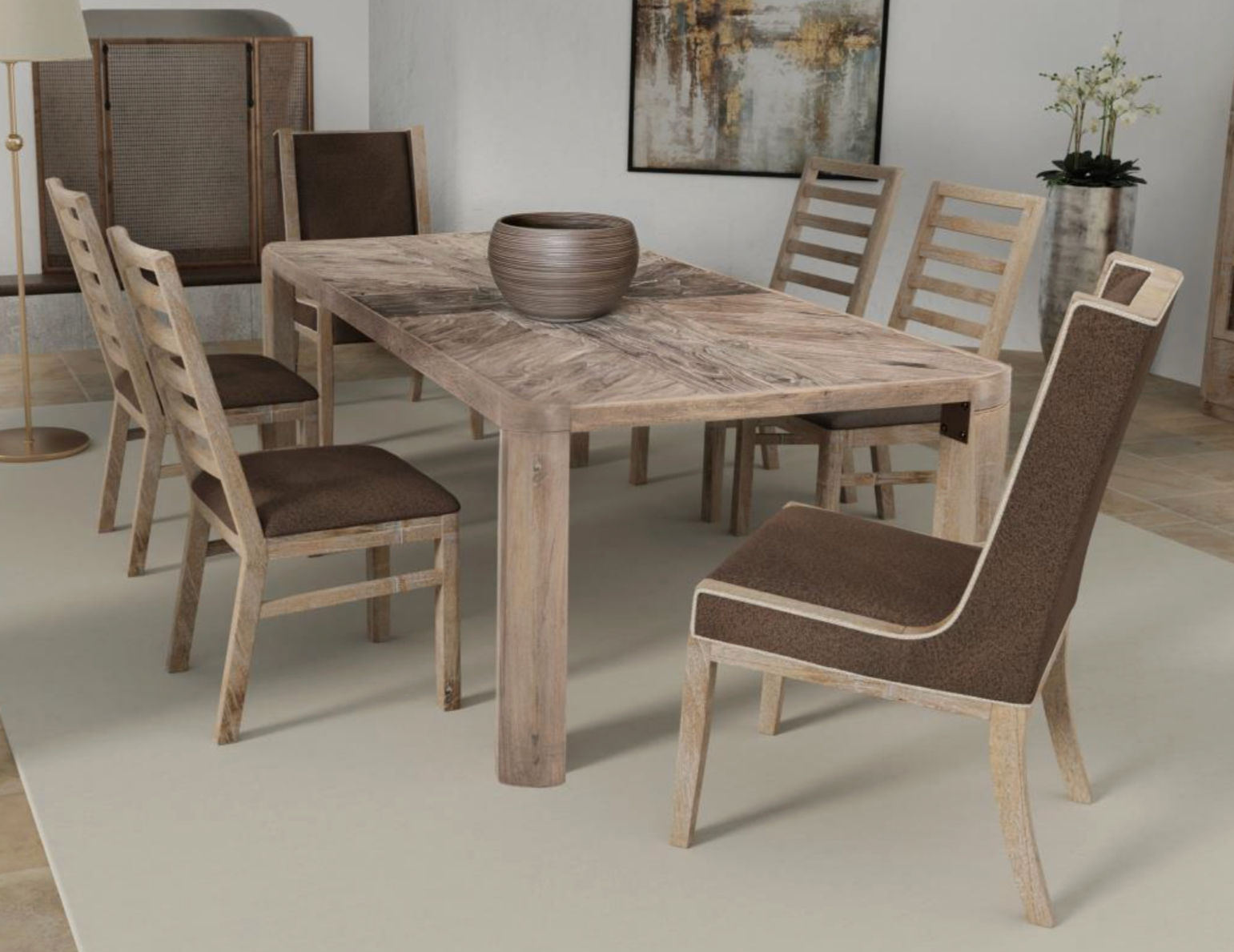 The Balam Dining Table light wash