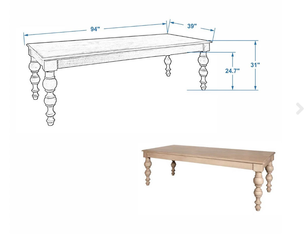 Thumbnail: Light wash Linden dining table