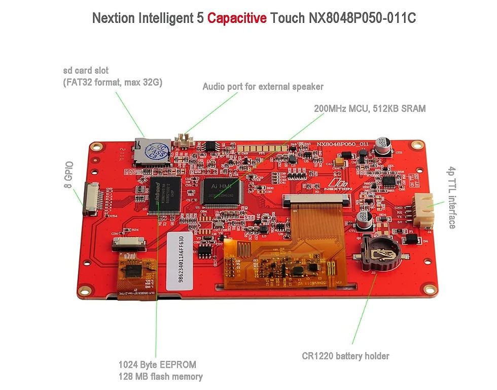 Thumbnail: Nextion Intelligent NX8048P050-011C 5.0" Capacitive Touchscreen Display