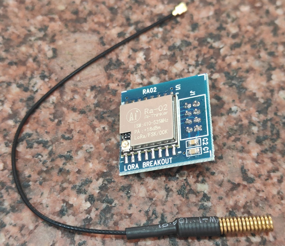 LORA Module RA02-B With Antenna & pins Soldered