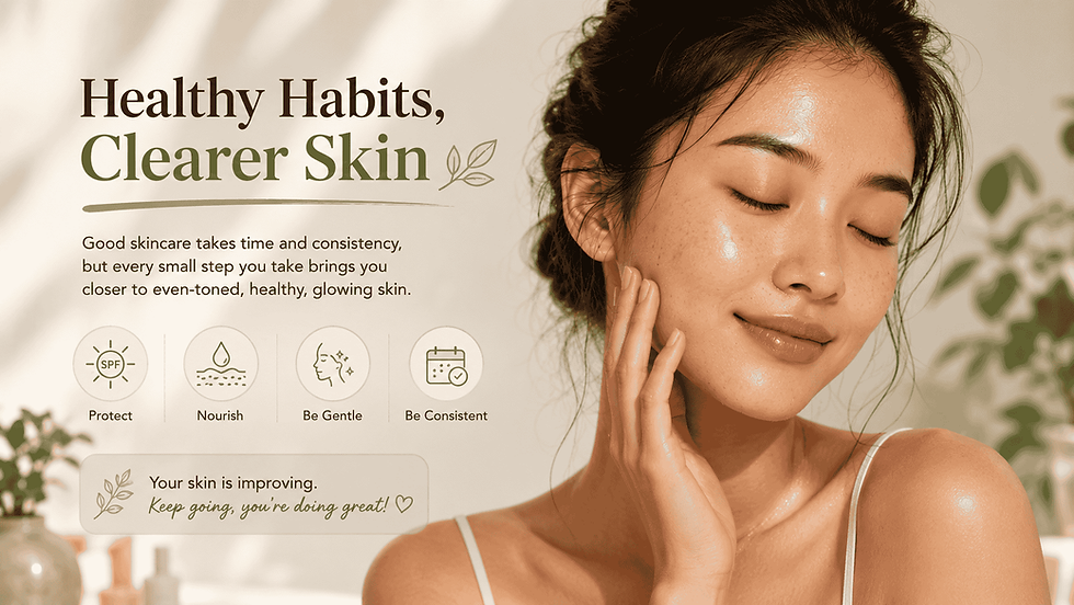 Simple morning and night skincare routine for hyperpigmentation