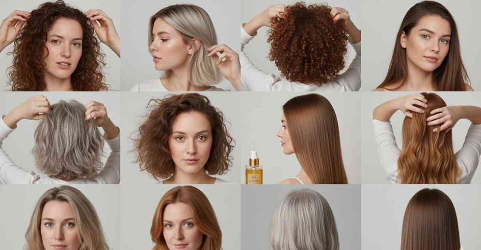 “Correct hair serum application for curly, wavy, and straight hair.”