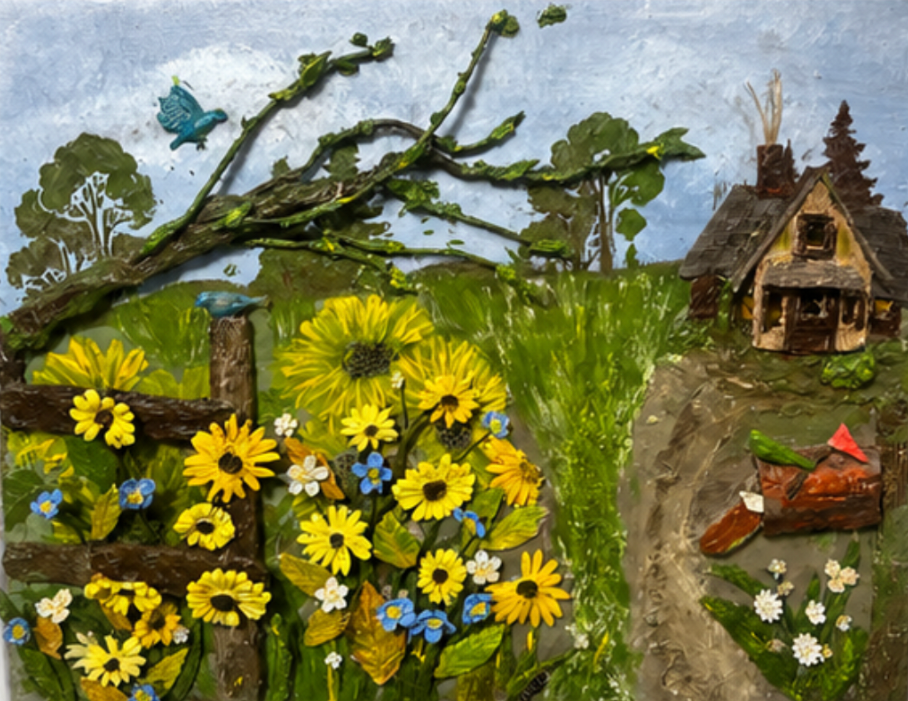 Bluebirds at Meadow Cottage