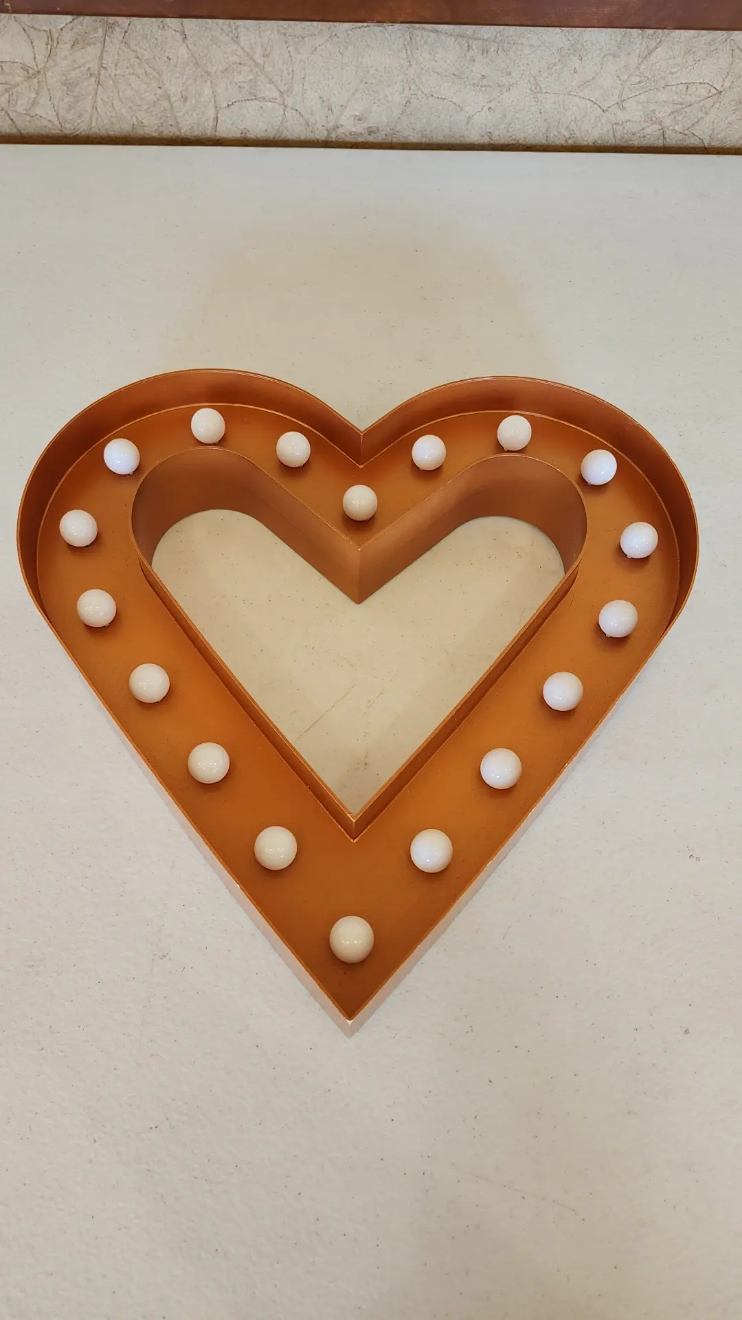 Light Up Copper Heart Sign