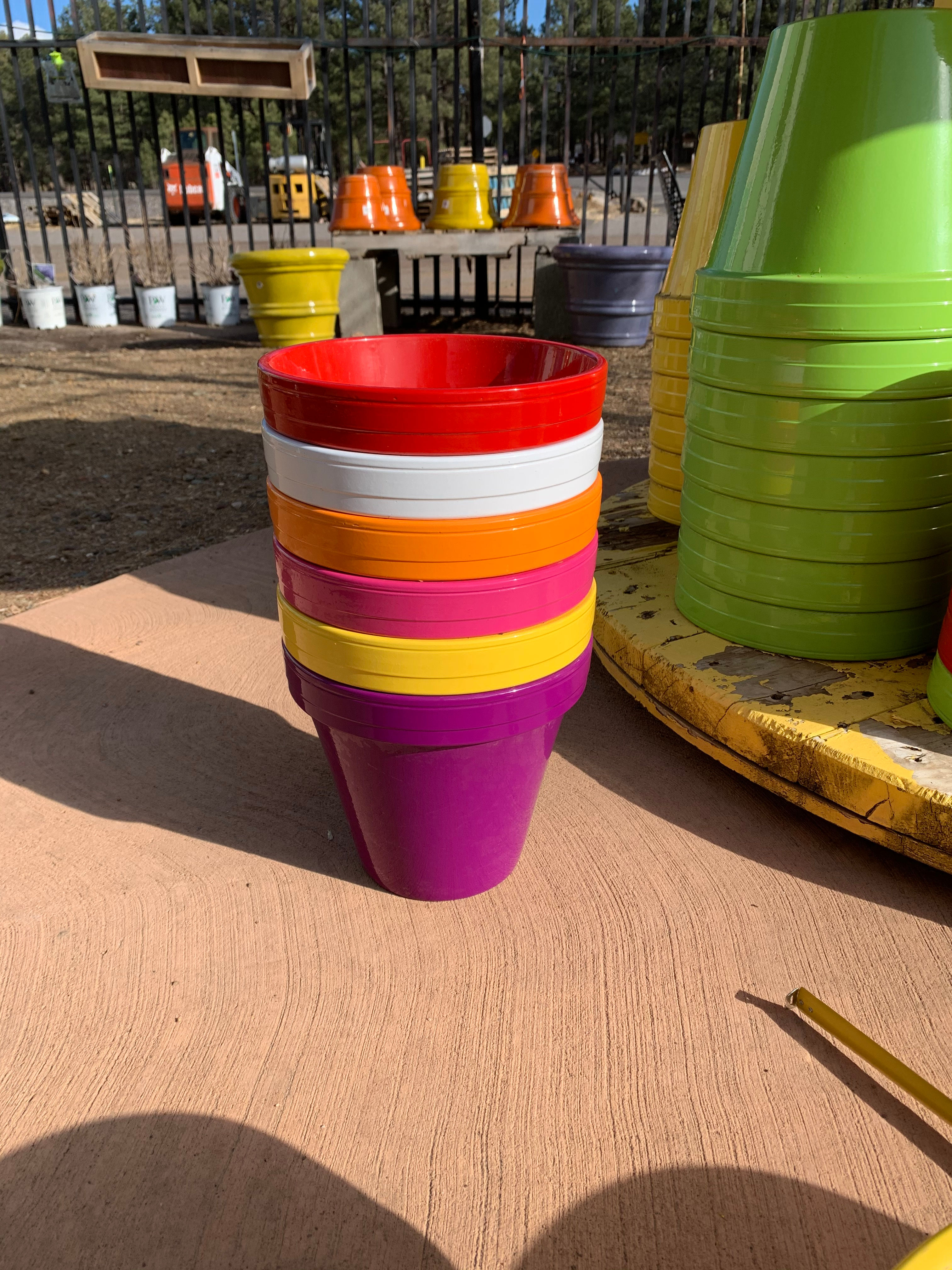 8" Ceramic Colored Pot