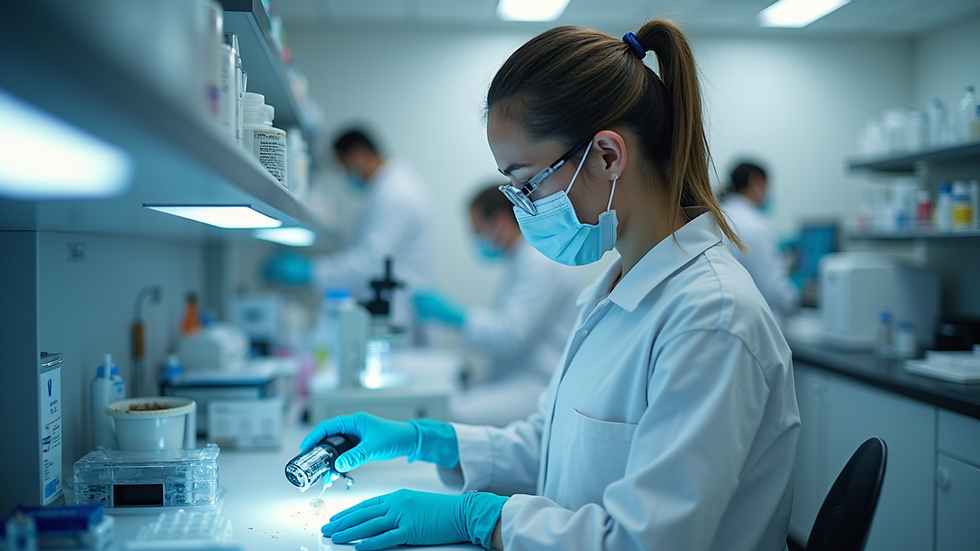 Eye-level view of a medical laboratory focused on regenerative techniques
