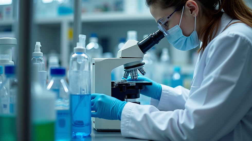Eye-level view of laboratory equipment used for exosome analysis