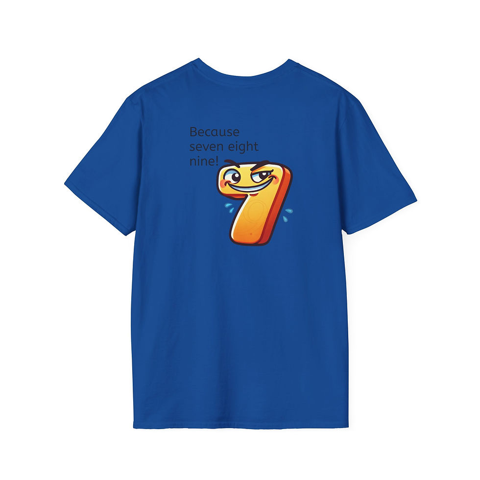 Thumbnail: Funny Joke Unisex T-Shirt-Why was six afraid of seven?Because seven eight nine!
