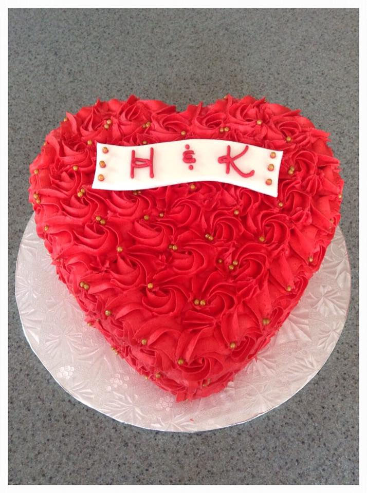 Heart Shaped Rosette Cake