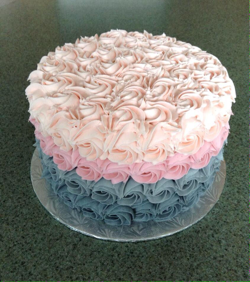 Grey to Pink Rosette Cake