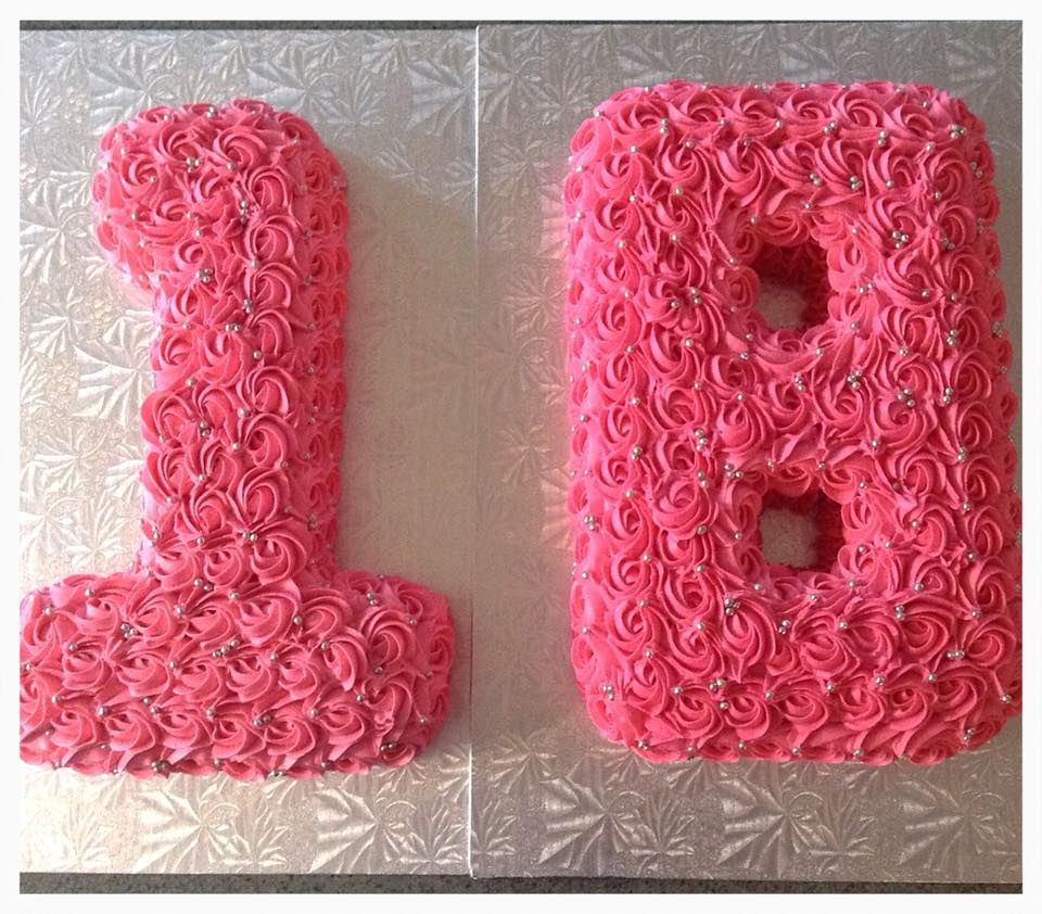 Pink Rosettes Numbered Cake