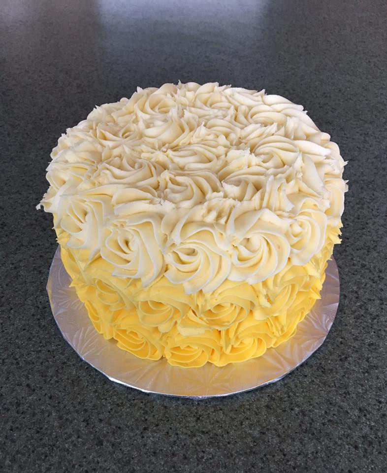 Yellow Ombré Rosette Cake