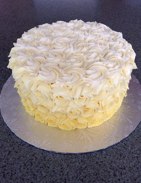 Yellow Ombré Rosette Cake