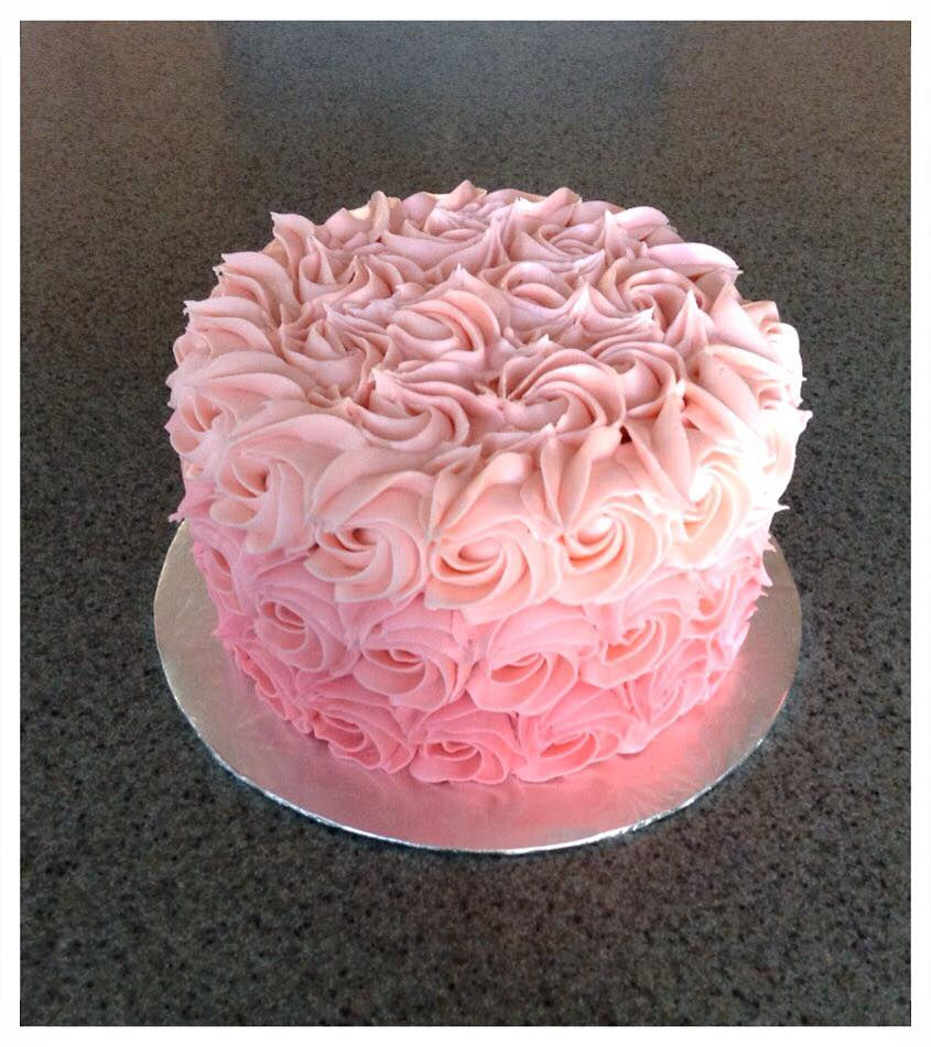 Pink Ombre Rosette Cake