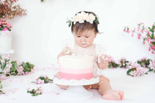 Pink Ombre Cake Smash Cake