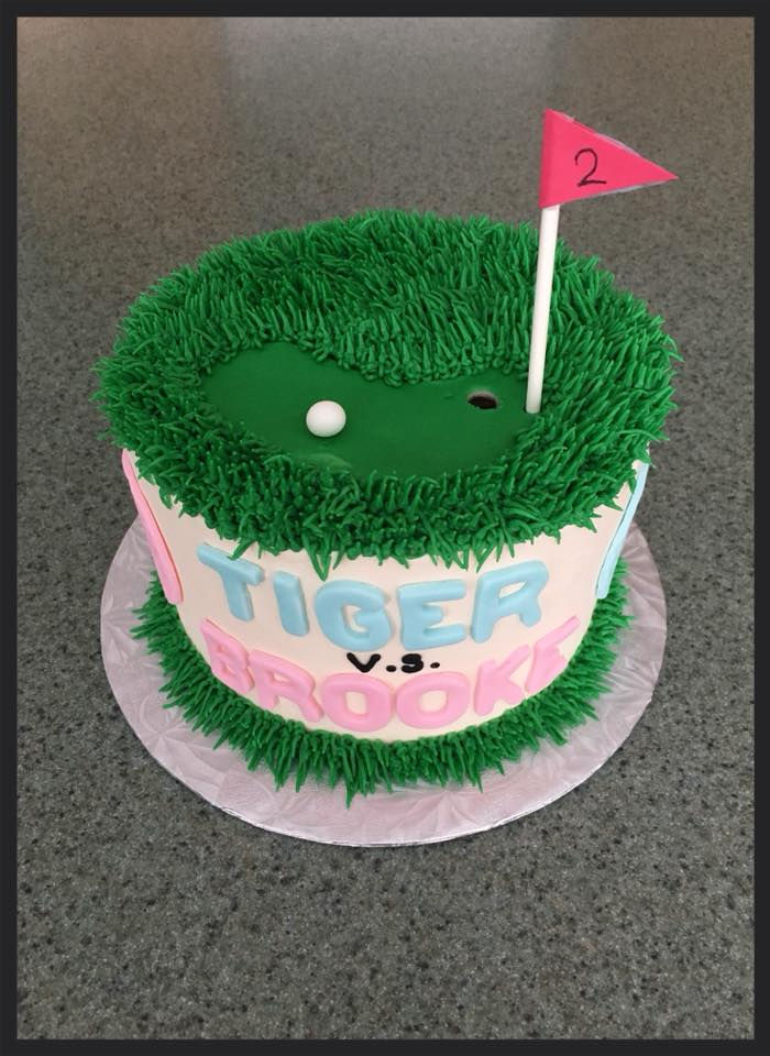 Golf Themed Gender Reveal Cake