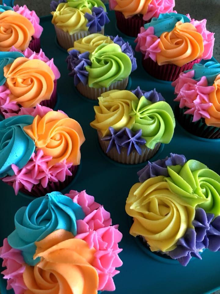 Bright Swirl Cupcakes