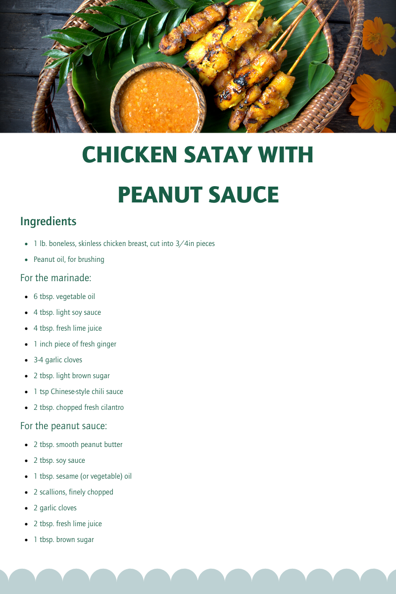 chicken satay with peanut sauce adirondackhealth