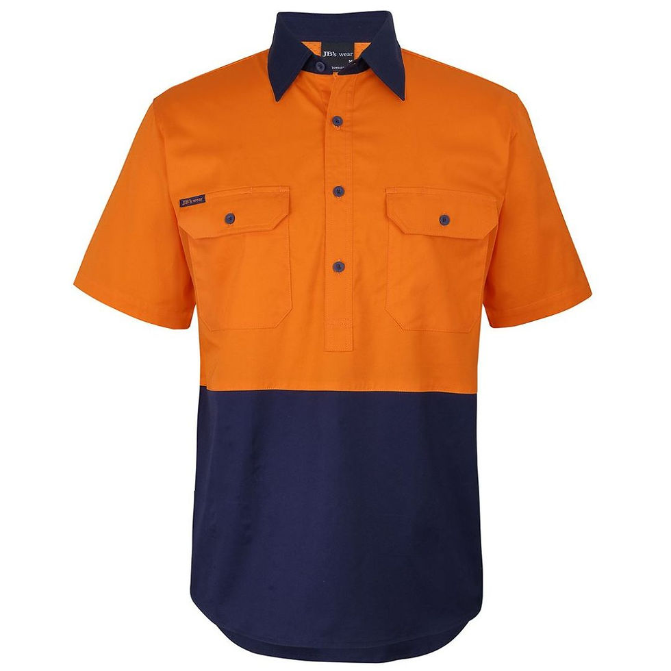 Thumbnail: JB's Hi Vis Close Front S/S 150G Work Shirt (6HVCW)