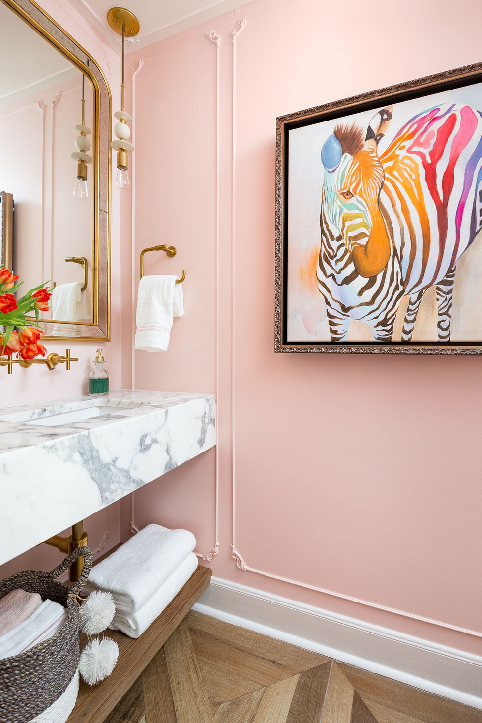 Powerful Pink Powder Room Katy TX