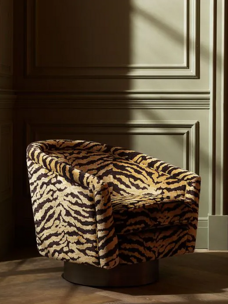 Eichholtz Zebra Print Swivel Chair