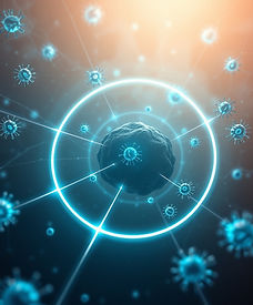 Abstract digital illustration symbolizing the homing ability of engineered immune cells. G