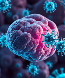 3D render of genetically engineered immune cells attacking a solid tumor in human tissue,