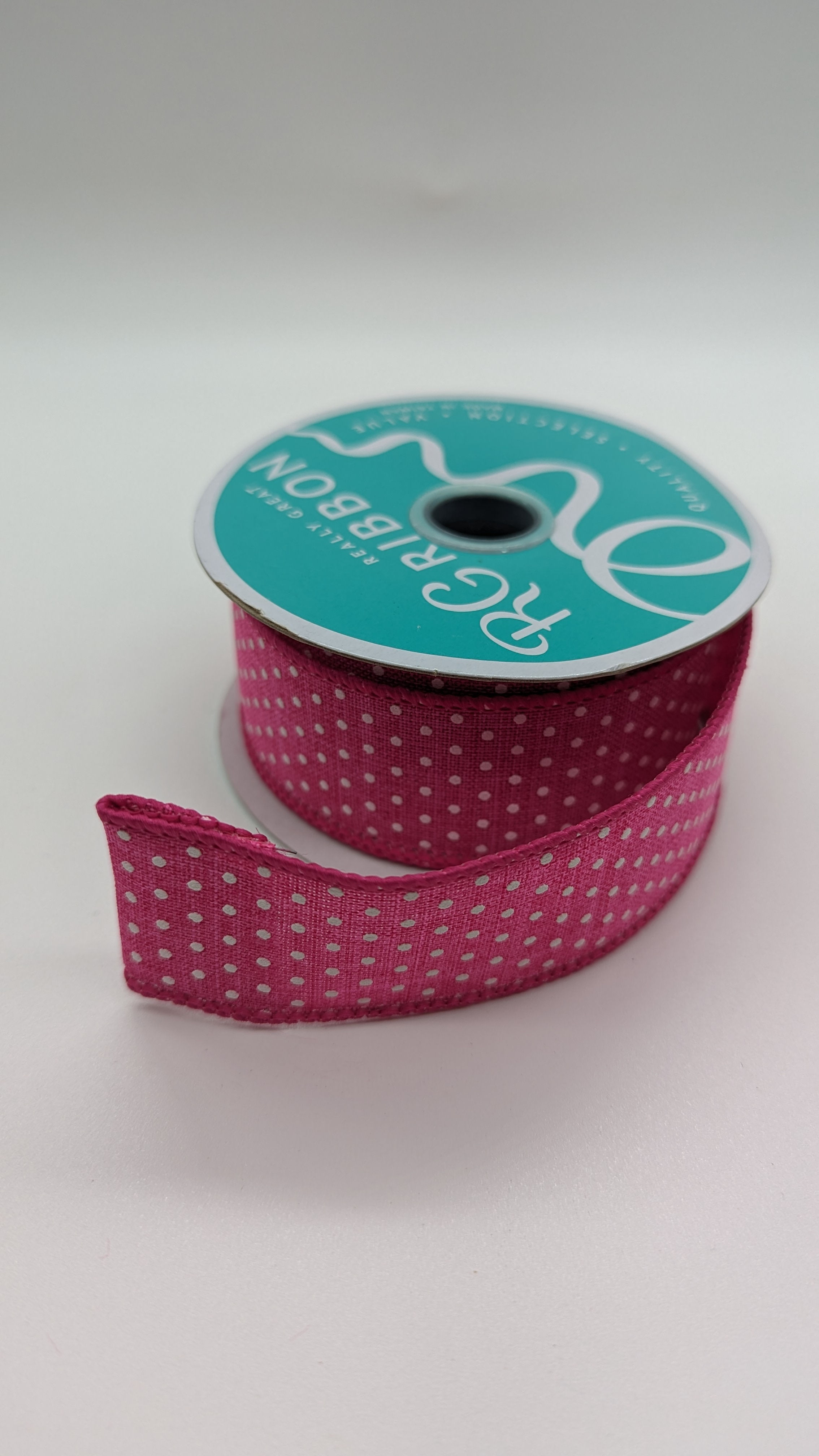 1.5" Hot Pink with White Micro Dot (10 Yards)