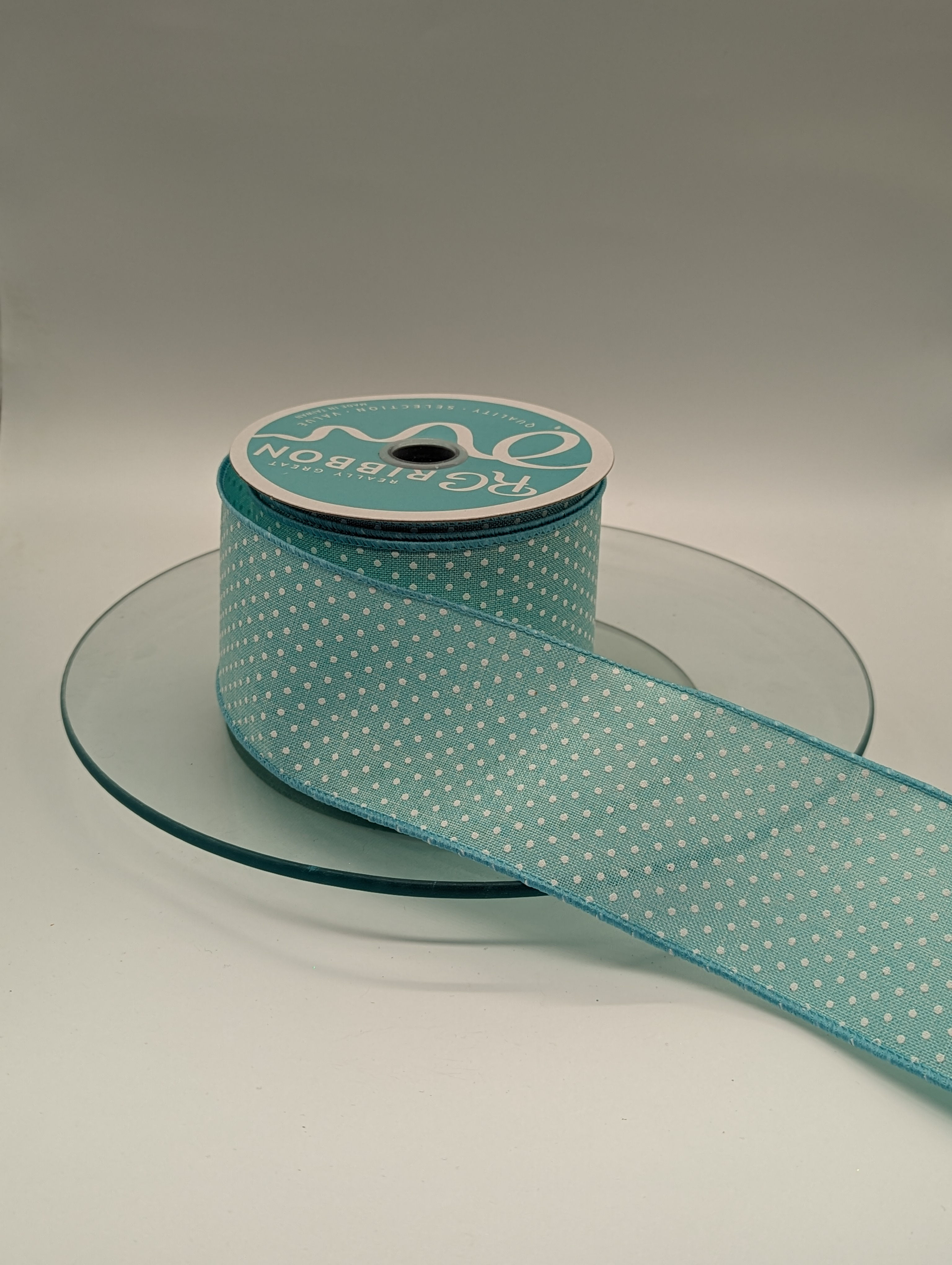 2.5" Mint Green Micro Dots (10 Yards)