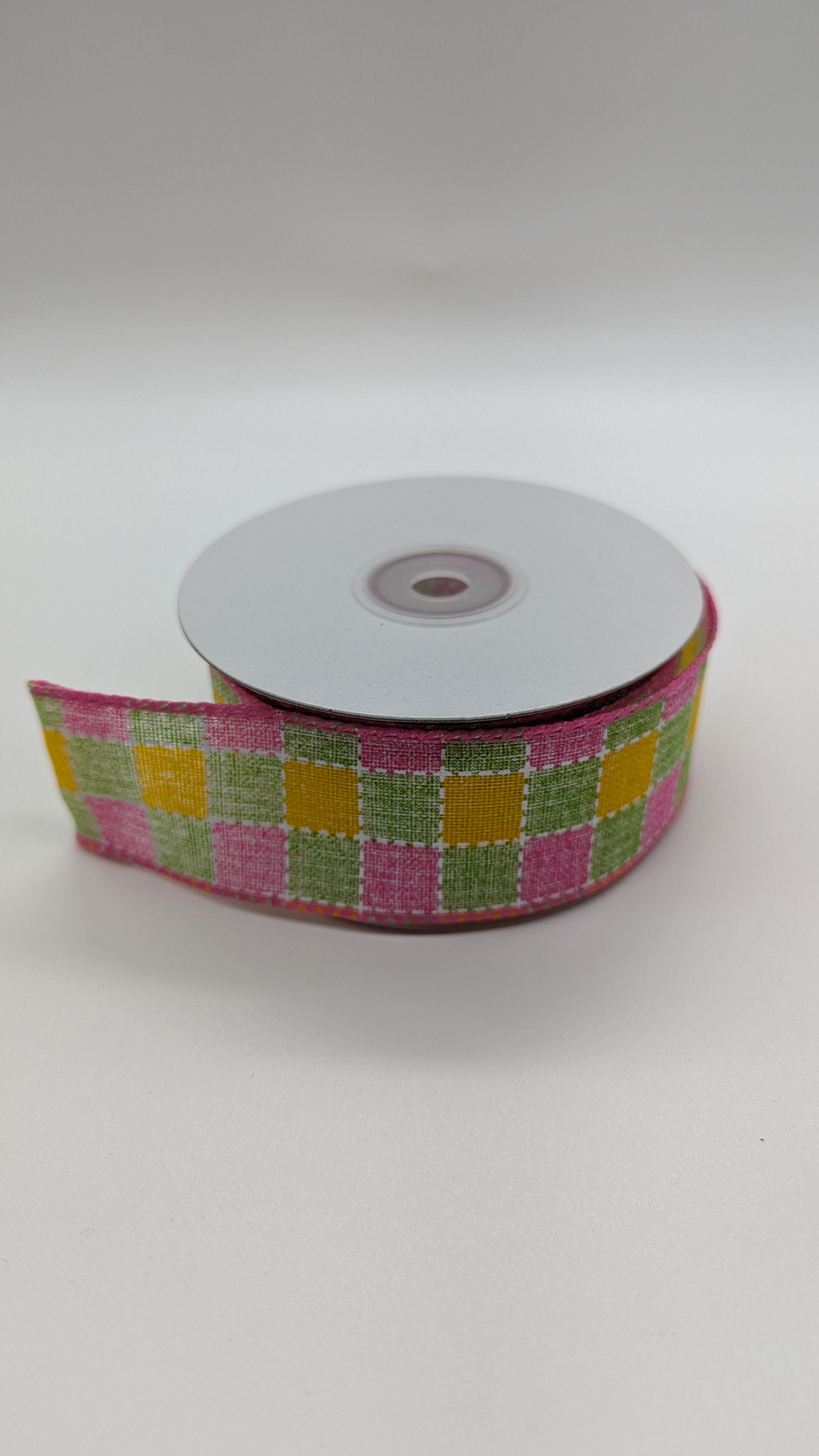 1.5" Pink, Yellow, Green with White dashes (10 Yards)