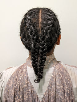 Braids on Curly hair for Purchase College Senior Showcase Film
