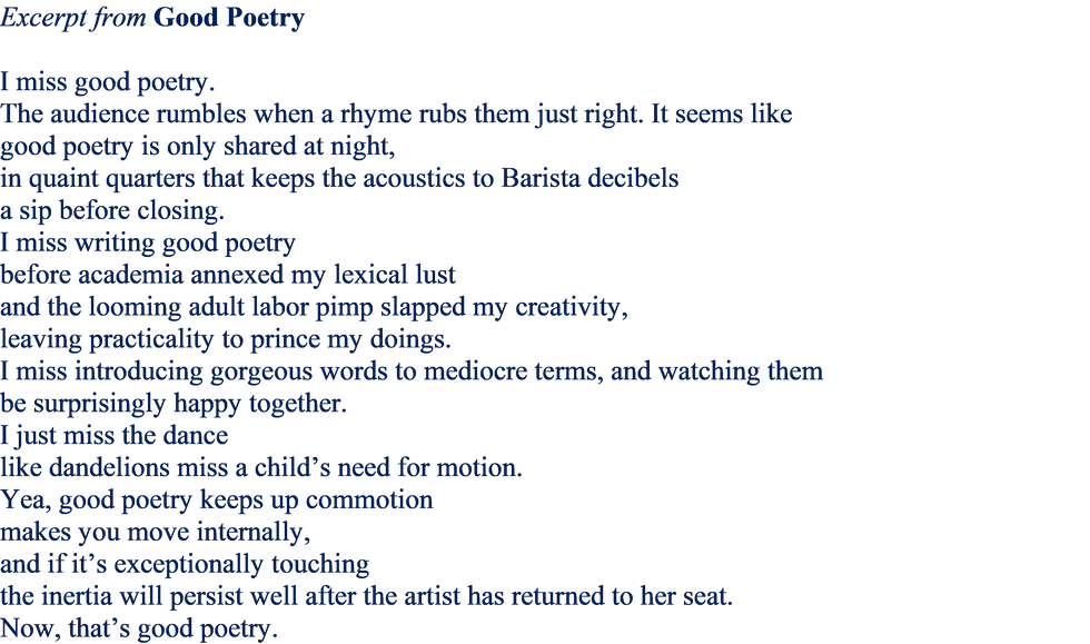 No Room in the Poetry Circle for Me