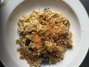 One pan creamy prawn and veggie orzo dish