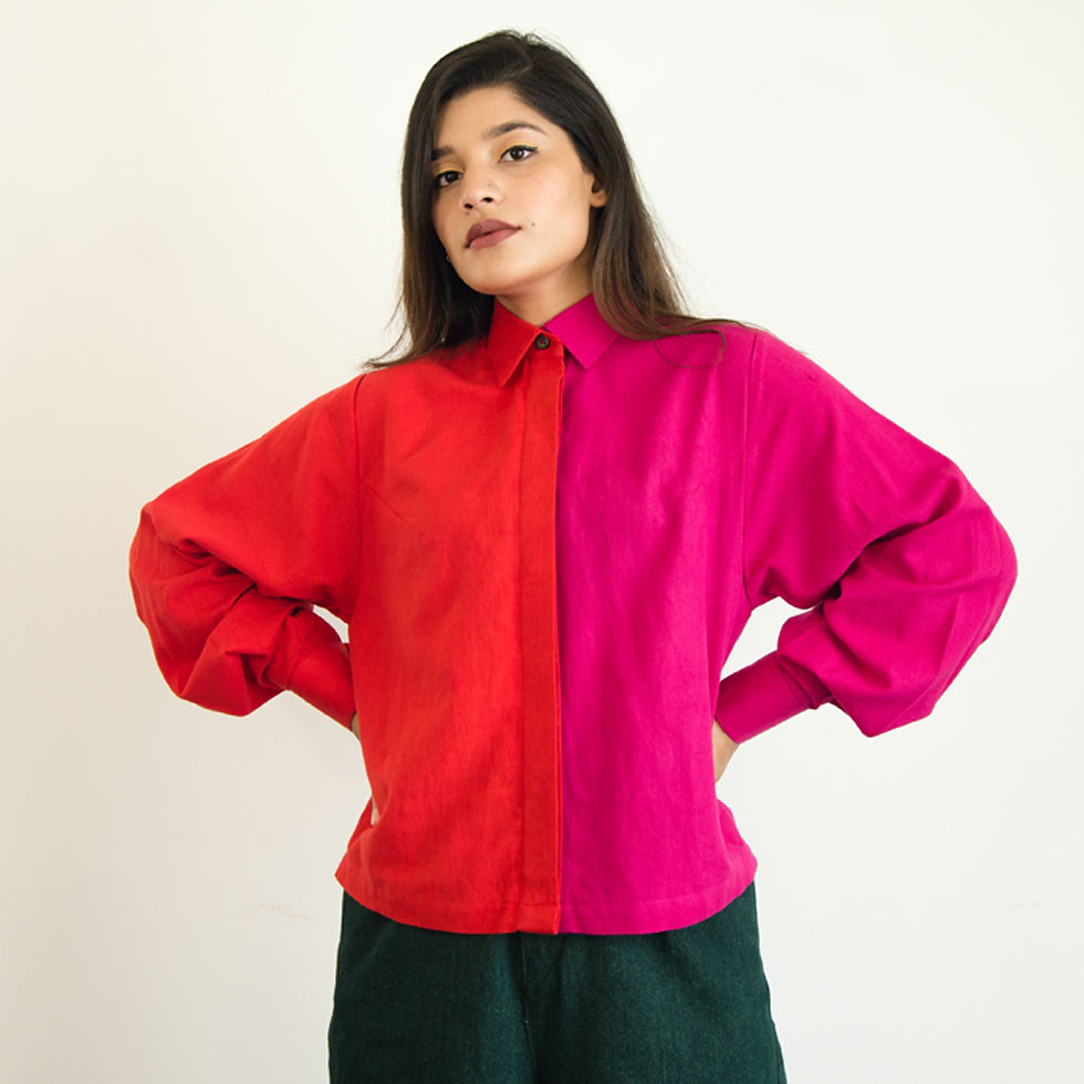 Thumbnail: Girl posing in Rad Shirt Expanded Front View