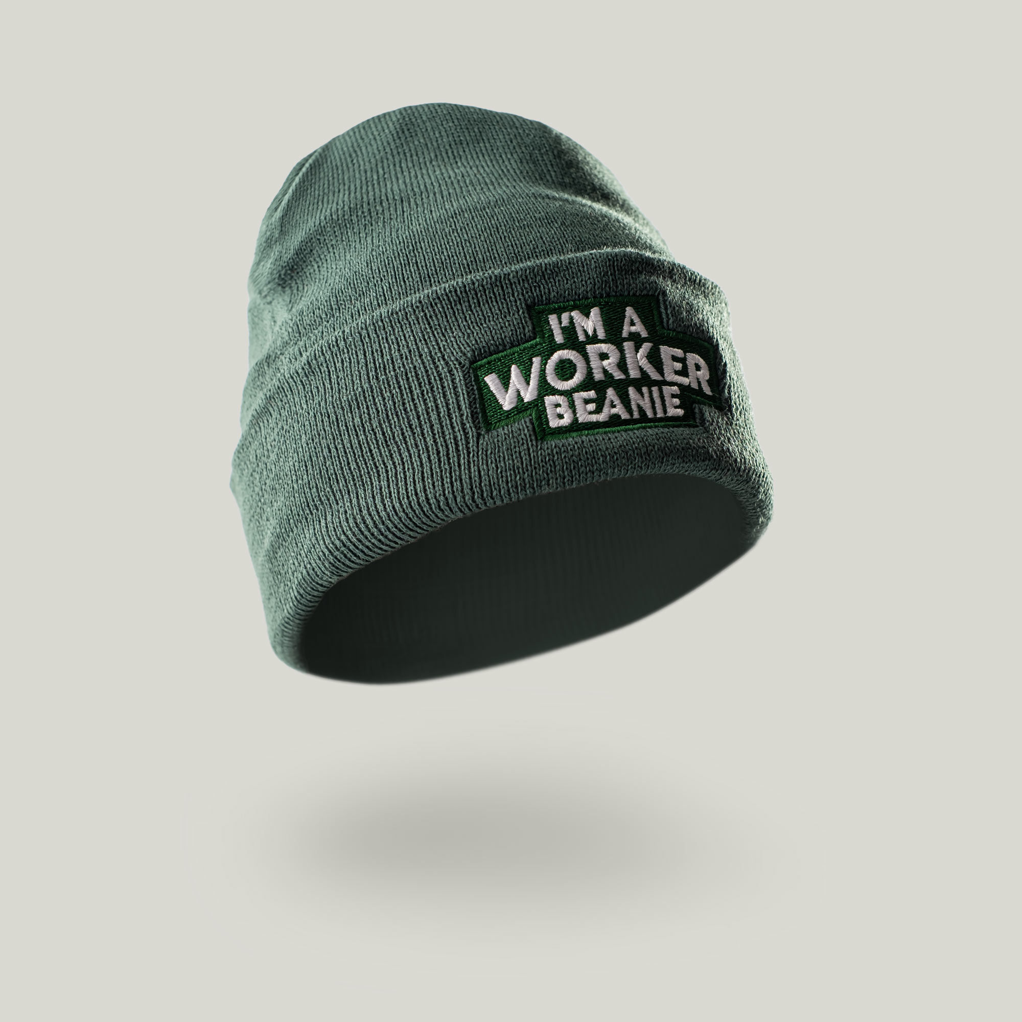 I'M A WORKER BEANIE Soluk Yeşil Bere