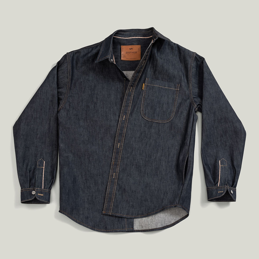 Küçük resim: OverTimer's İndigo Selvedge Ham Denim Oversize Gömlek/Ceket