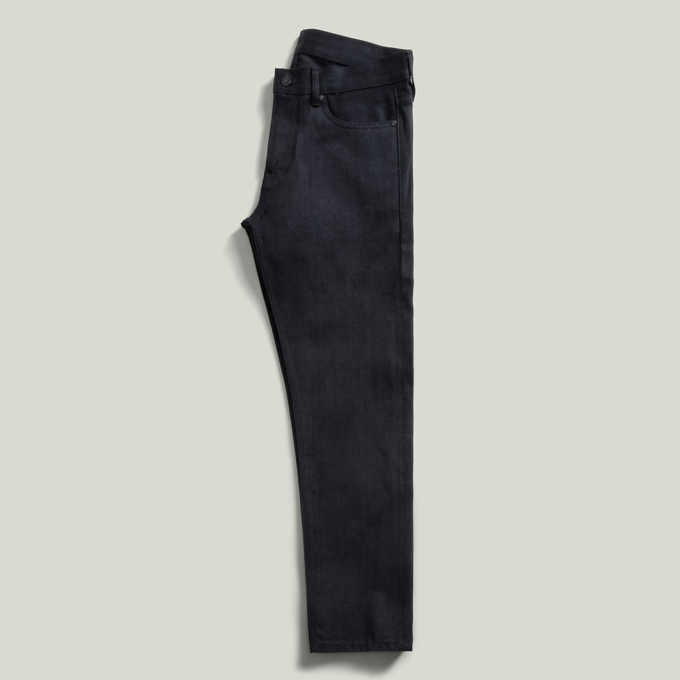 Küçük resim: CraftsMan's Black&Black Selvedge Ham Denim Straight Pantolon