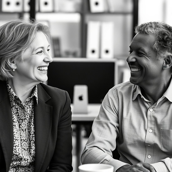 black and white two mature people (non-white) sitting at work smiling at each other_edited.jpg