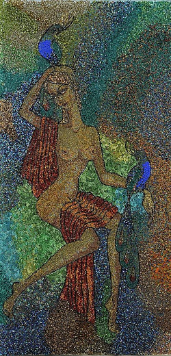 Red Scarf, 2003, beads glass