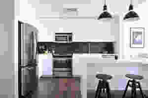 Kitchen Design with Black Backsplash