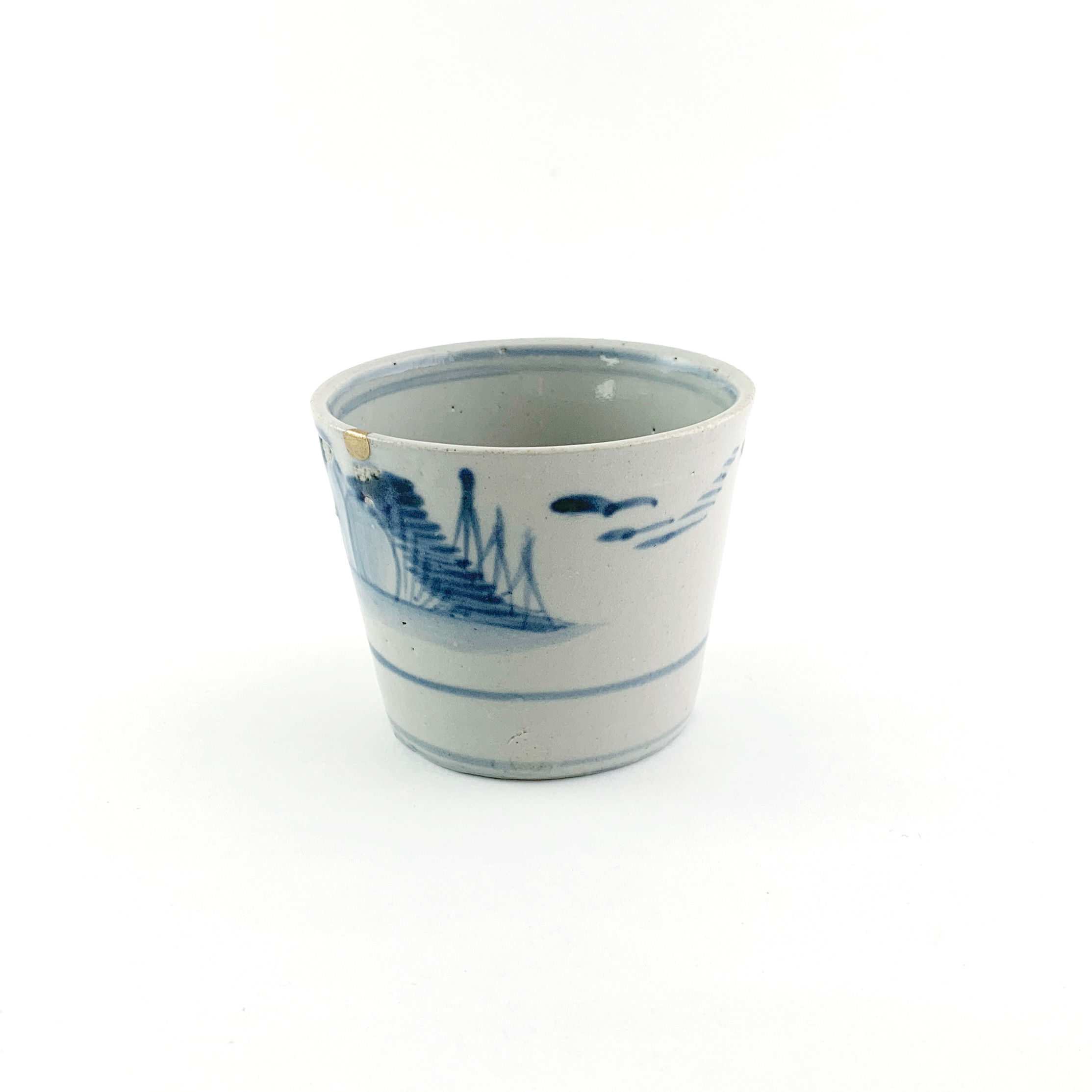 KINTSUGI - Tasse soba vintage Old Imari par un artisan japonais